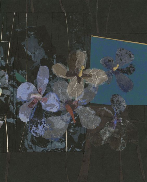 Glyn Morgan (1926-2015) - Contemporary Mixed Media, Blue Hibiscus Flowers