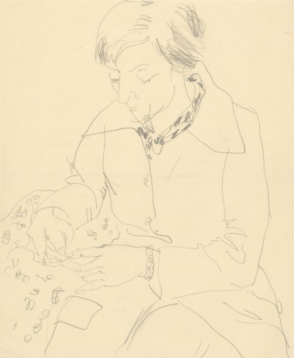 Glyn Morgan (1926-2015) - Graphite Drawing, Portrait of a Seated Lady