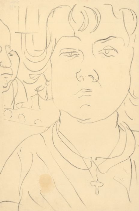 Glyn Morgan (1926-2015) - Graphite Drawing, Portrait of a Girl
