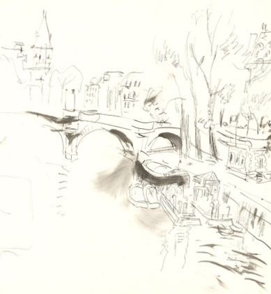 Glyn Morgan (1926-2015) - Pen and Ink Drawing, London River View