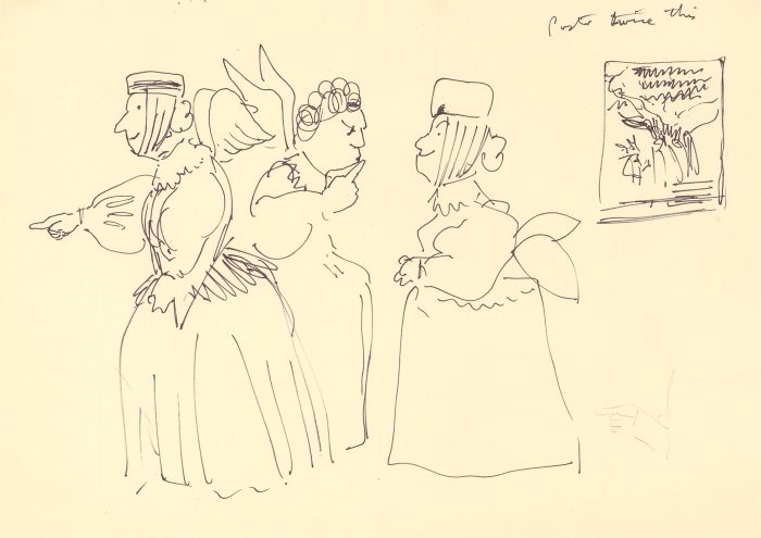 Glyn Morgan (1926-2015) - A Pair of Pen and Ink Drawings, Nativity Scenes