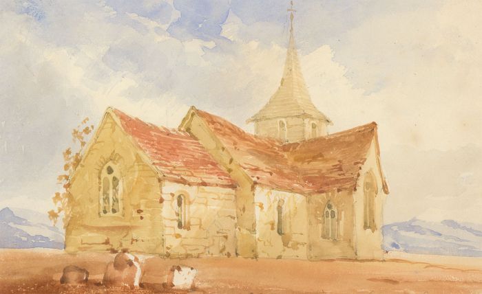 English School Late 19th Century Watercolour - Church in a Landscape