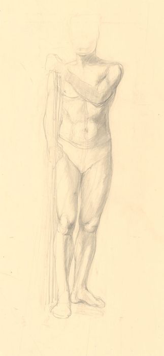 Jean Dryden Alexander (1911-1994) - Mid 20th Century Graphite Drawing, Male Nude