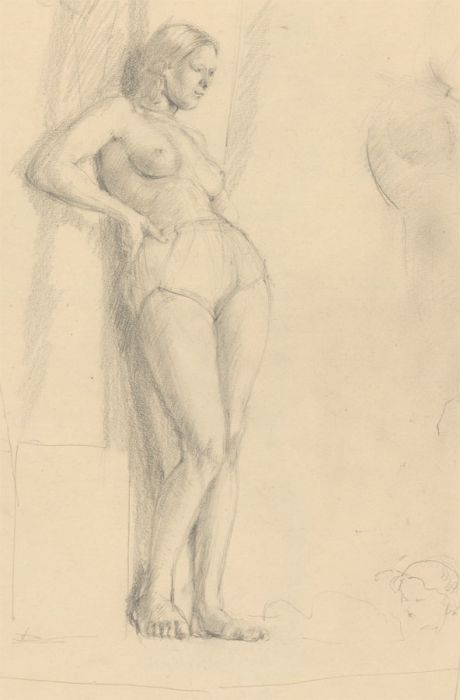 Jean Dryden Alexander (1911-1994) - 1932 Graphite Drawing, Female Nude