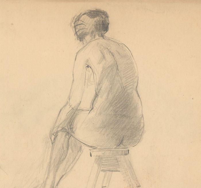 Jean Dryden Alexander (1911-1994) - Graphite Drawing, Seated Female Nude