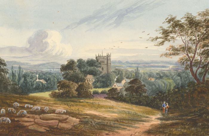J. Rufhill - Signed 1837 Watercolour, Oswestry, Shropshire