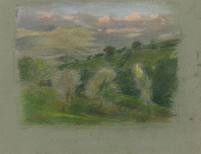 Maurice Feild (1905-1988) - Mid 20th Century Pastel, Landscape with Pink Sky