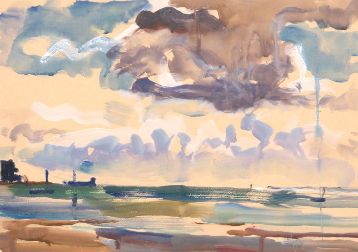 Jean Dryden Alexander (1911-1994) - Watercolour, Summer Sea Scene