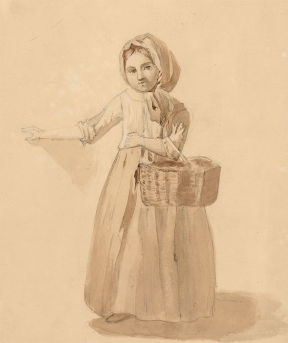 Jean Jacques Haakman - Late 19th Century Watercolour, Child with Basket