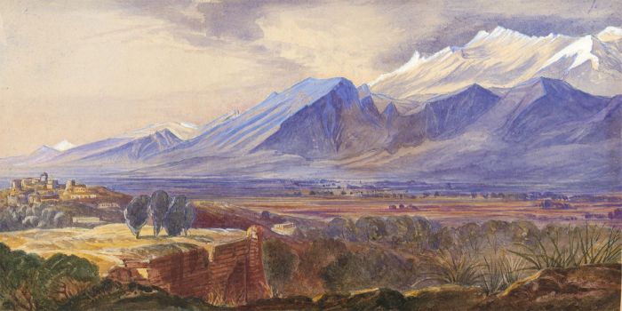 After Edward Lear - Late 19th Century Watercolour, Alpine Landscape