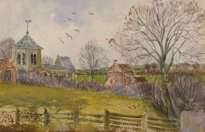 Late 19th Century Watercolour - Village Scene, Great Dalby