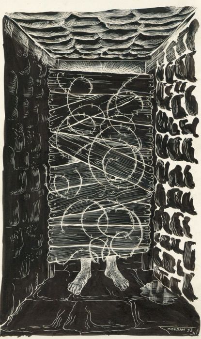 Glyn Morgan (1926-2015) - Mid 20th Century Scratchboard, with Christmas Cards