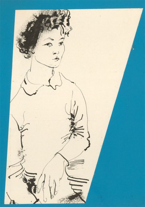 Glyn Morgan (1926-2015) - India Ink, Portrait of a Woman
