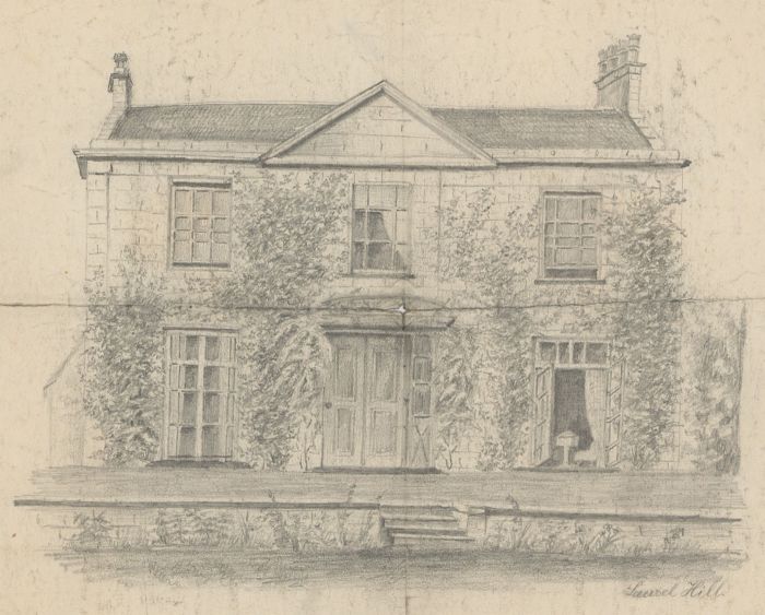 English School 19th Century Graphite Drawing - Study of a House