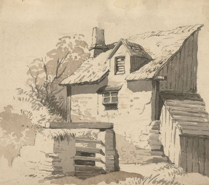 S.A. Zobel - Late 19th Century Watercolour, Rustic Cottage Scene
