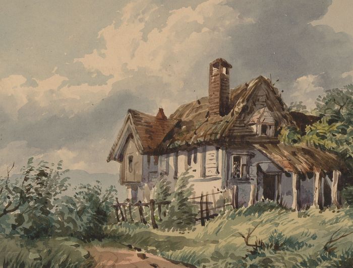 W. Edward Hall - Fine Late 19th Century Watercolour, Rustic Cottage