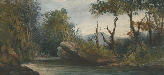 English School 19th Century Oil - River Landscape