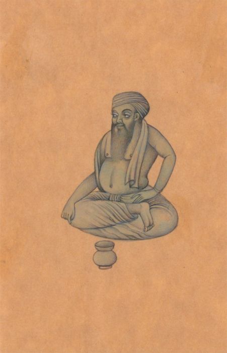 Finely Detailed Contemporary Watercolour - Man with Crossed Legs