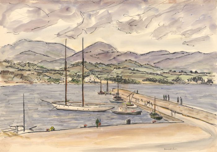 Harwood Eve (1891-1989) - 20th Century Mixed Media, Ibiza Coastal Landscape