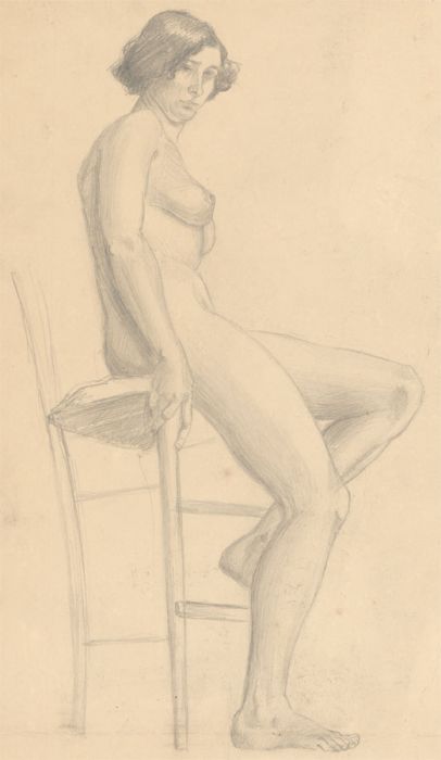 Art Student - Two Mid 20th Century Graphite Drawings, Female Nude Studies