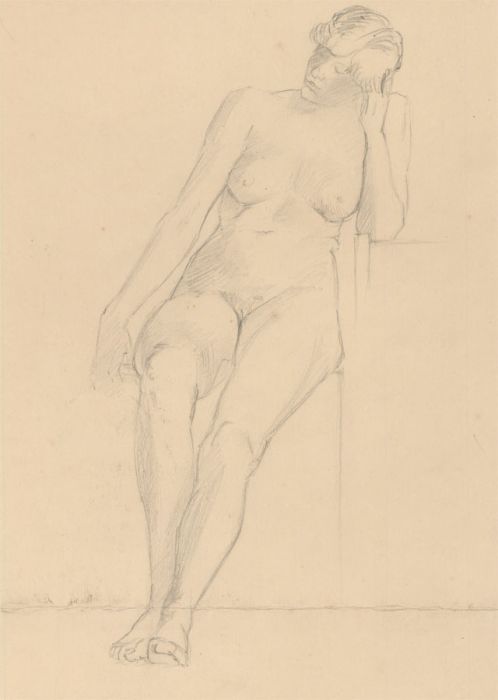 Art Student - Two Mid 20th Century Graphite Drawings, Nudes Sitting