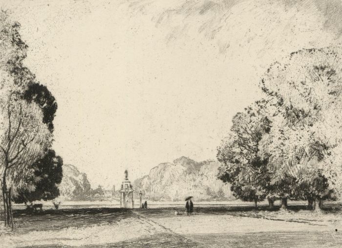 Percy Robertson A.R.E (1868-1934) - Signed Original Etching, Bushy Park