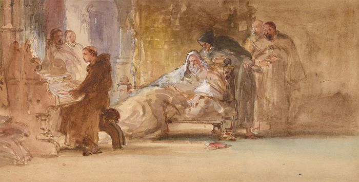 Charles Cattermole RI (1832-1900) - Watercolour, Religious Genre Scene