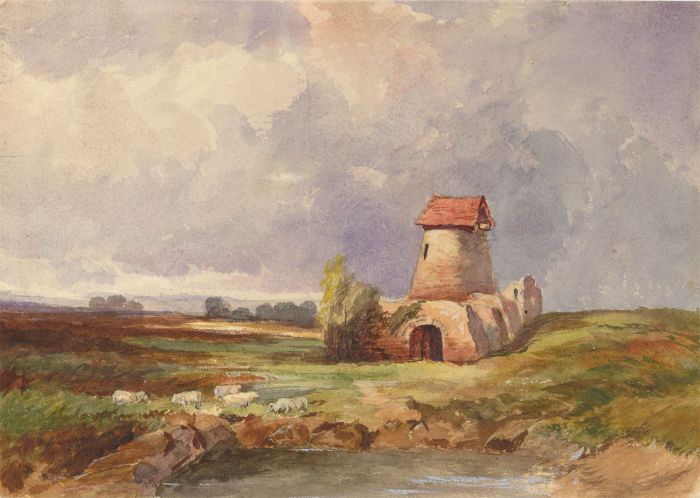Late 19th Century Watercolour - Sheep  Grazing in a Landscape