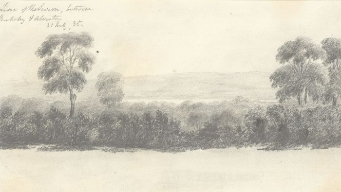 W. Jeffs - Fine 1835 Graphite Drawing, Between Berkeley and Alveston
