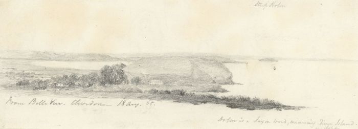 W. Jeffs - Fine 1835 Graphite Drawing, View from Belle Vue, Clevedon