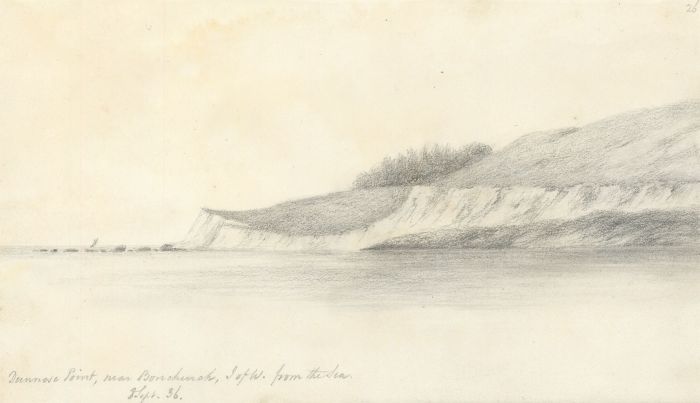 W. Jeffs - Fine 1836 Graphite Drawing, Dunnose Point near Bonchurch