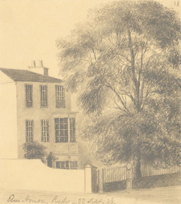 W. Jeffs - Fine 1836 Graphite Drawing, Elm House, Ryder