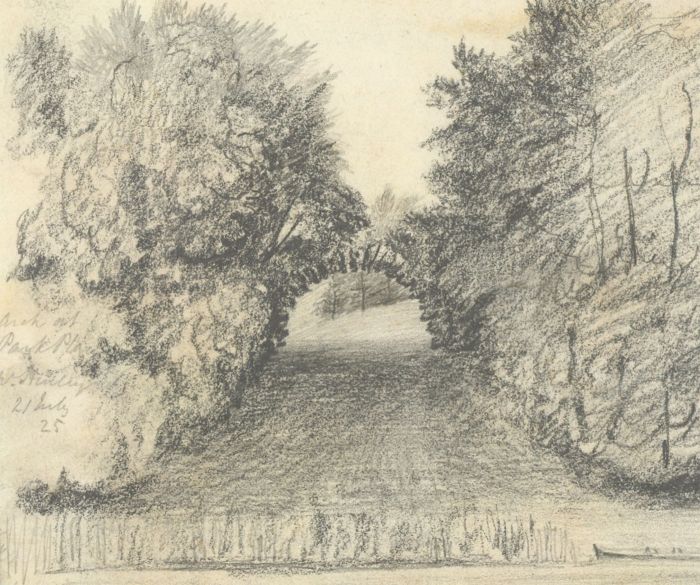 W. Jeffs - Fine 1825 Graphite Drawing, Park in Hendley