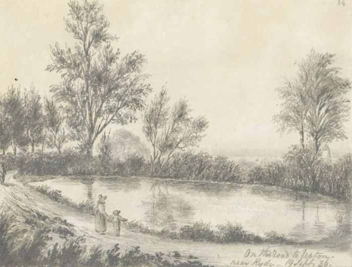W. Jeffs - Fine 1836 Graphite Drawing, Road to Lepton, Ryder