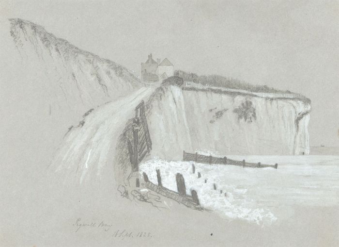 W. Jeffs - Fine 1825 Graphite Drawing, Pegwell Bay