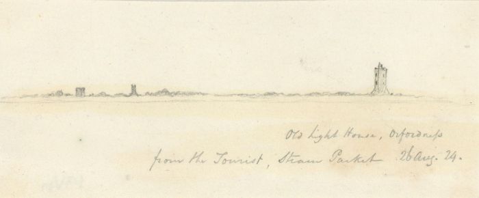 W. Jeffs - Fine 1824 Graphite Drawing, Old Lighthouse, Orford Ness