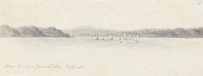 W. Jeffs - Fine 1836 Graphite Drawing, Seascape near Cowes, Isle of Wight