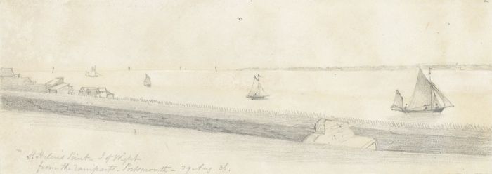 W. Jeffs - Fine 1836 Graphite Drawing, St Helens, Isle of Wight