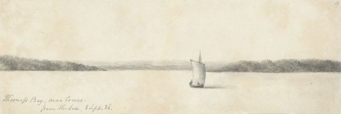 W. Jeffs - Fine 1836 Graphite Drawing, Thorness Bay, nr Cowes, Isle of Wight