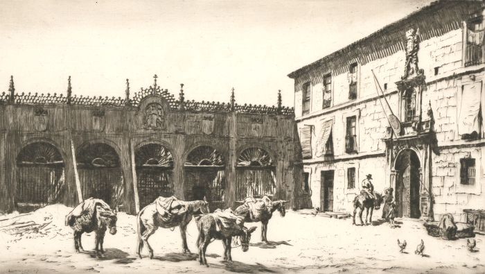Sir Lionel Arthur Lindsay (1874-1961) - 1928 Etching, Donkeys at Rest