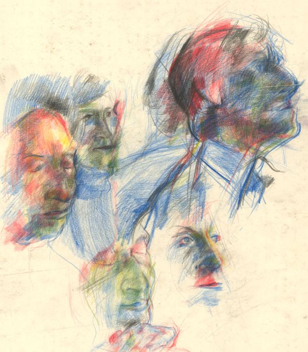 Brian Liddle - Contemporary Coloured Pencil, Group of Portraits