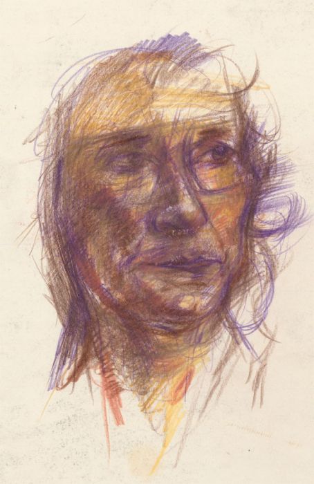 Brian Liddle - Contemporary Coloured Pencil, Expressive Portrait of a Woman