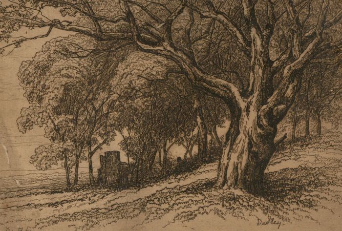 Henry Martin Pope (1843-1908) - Etched Copper Plate and Example Print, Dudley