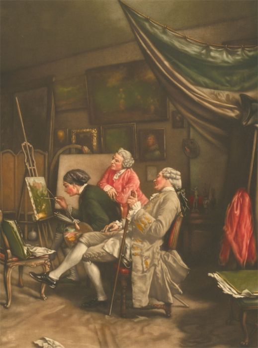 Albert Galain - Large Signed 20th Century Mezzotint, Artist in His Studio