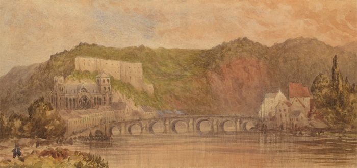 English School Late 19th Century Watercolour - Alpine Town on a Lake