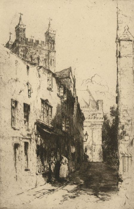 Walter Henry Sweet (1889-1943) - Pair of Original Etchings, Street Scene