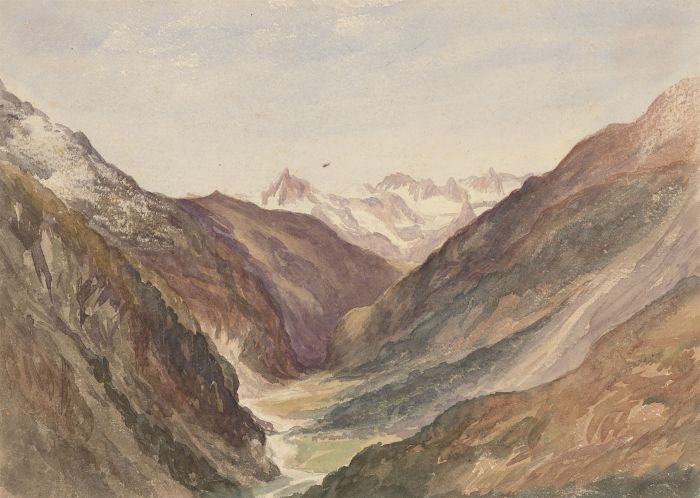 British School 19th Century Watercolour - Alpine Ravine