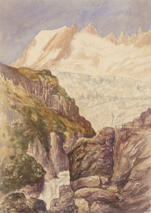 British School 19th Century Watercolour - Rocky Alpine Ravine
