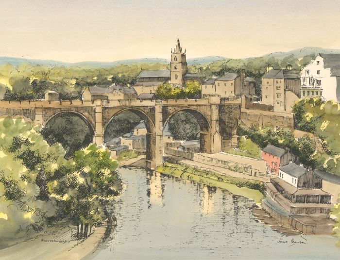 Jane Pearson - 20th Century Digital Print with Watercolour Wash, Knaresborough