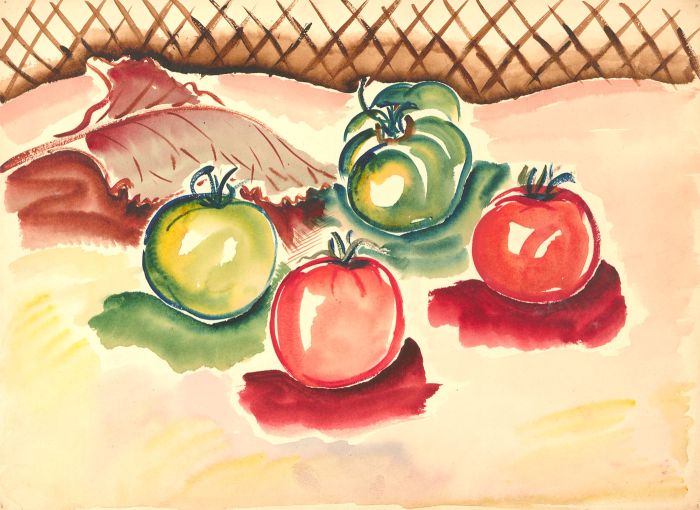 Ernest Fedarb NS (1905-2005) - Watercolour, Red and Green Tomatoes